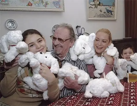 Maria Kozakova with her grandfather and mother