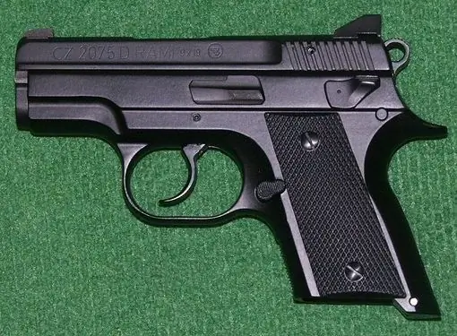 Pistol brand ČZ 75, made in the Czech Republic and specially designed for concealed carry and self-defense