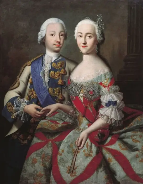 Emperador Pedro III y Catalina II. Artista Georg Christoph Groth