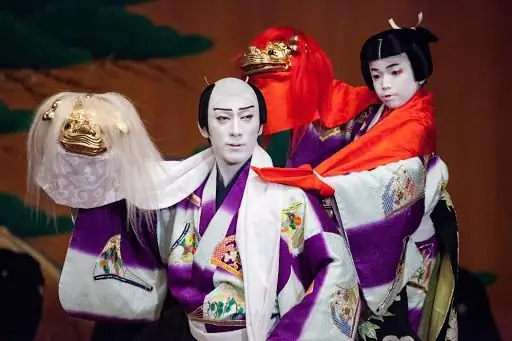 Japansk folklig kabuki-teater: utseendets historia, funktioner