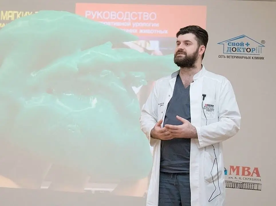 Anton Lapshin giving a lecture