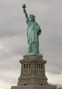 The Statue of Liberty welcomes all new arrivals to the country