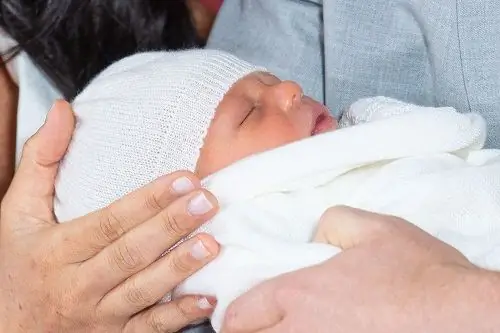 Archie Harrison Mountbatten-Windsor 2019. gada 8. maijā Foto: DOMINIC LIPINSKI / AFP / Getty Images